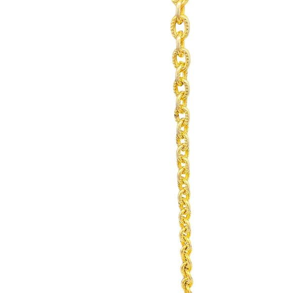 VTG Lidz Bros Blue Crystal Clear Rhinestone Filigree Square Pendant Chain Long N - Picture 5 of 6